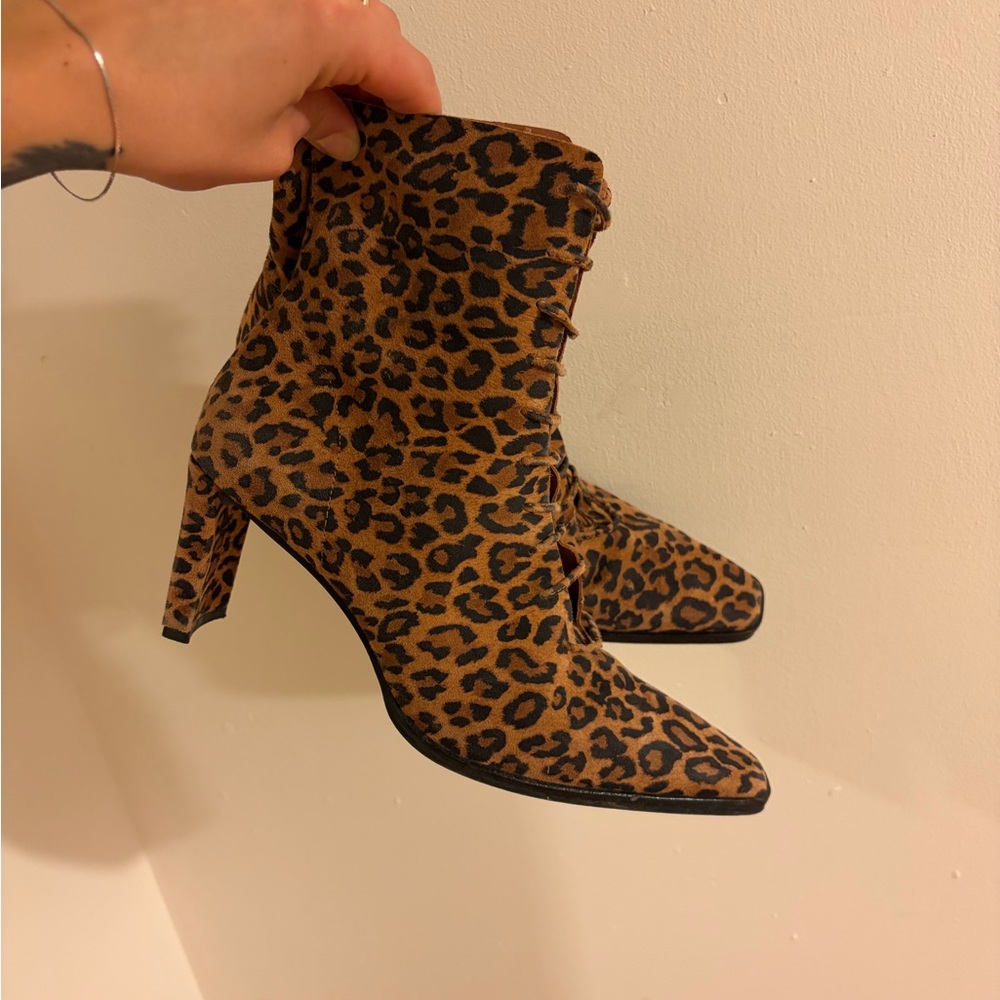 Leopard Print Ankle Boots